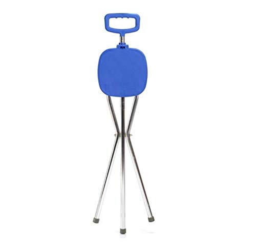 LXDDJZXQ Andador para Ancianos Walker, Bastón Plegable Bastón trípode Portátil Taburete Taburete Taburete de Aluminio Multifuncional Caminante Azul Anciano Muletas