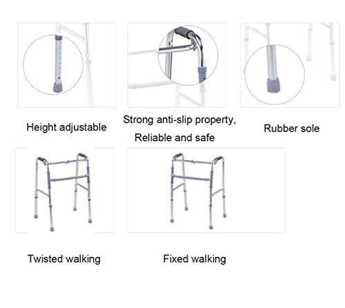 LXDDJZXQ Andador para Ancianos Walker, Ligero Ajustable Caminando Asistido Médico, Aluminio Caminante Silla de Ruedas Muletas Ancianos Peatones