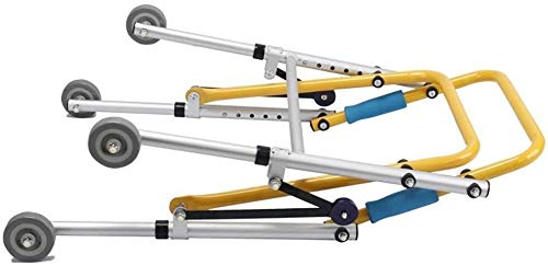 LXDDJZXQ Andador para Ancianos Walker, Walker Andador Infantil Ligera Assist Sticks 4 Patas Plegables carros de Cuatro Ruedas con Altura Ajustable Amarillo móvil Conveniencia