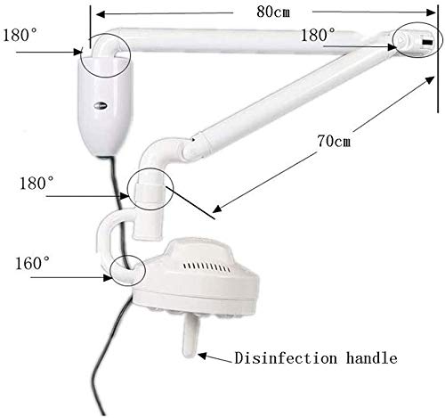 LXT PANDA Lámpara quirúrgica médica Dental, rotación de 360 ​​° 30W Colgante de Pared LED Examen médico quirúrgico Lámpara de Examen de cirugía Dental con luz fría sin Sombras.