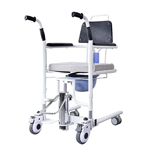 LXX Silla de Ruedas Inodoro para Ancianos, Silla De Ruedas De Enfermería con Asiento Dividido De 180°, Silla con Ruedas para Ducha para Adultos Transporte De Pacientes