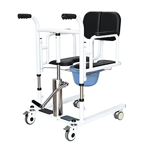 LXX Silla de Ruedas para Baño, Silla de Ruedas Inodoro para Ancianos con Ruedas, Asiento Acolchado, Silla de Transporte con Asiento Dividido De 180 ° para Adultos Transporte De Pacientes