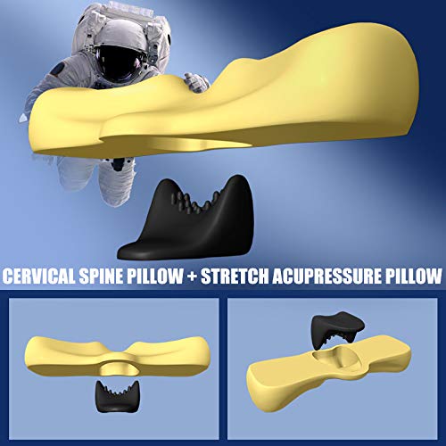 LYPULIGHT - Almohada ortopédica de espuma viscoelástica para dolor de cuello, almohada ergonómica para dormir de lado y estómago, alivia la tensión muscular