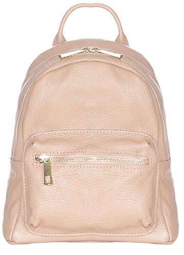 malito Mujeres Mochila Bolso Genuino Cuero trendy Colores Bolso de Bandolera R500 (rosa)