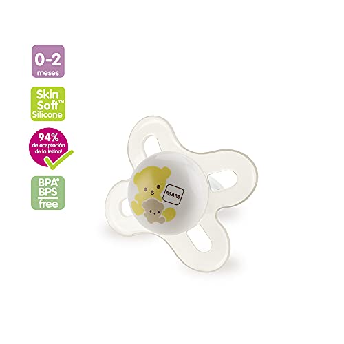 MAM Biberón Anti-Colic + Chupete Start A112 Innovador Sistema Anti-Colic patentado con Tetina 0 de Silicona SkinSoft TM ultrasuave para Bebés a partir de 0 meses, 130ml, Neutro - 1 ud