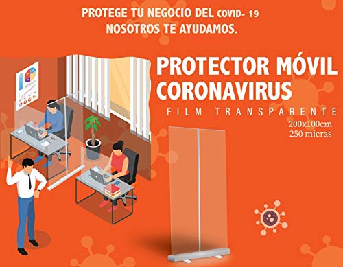 Mampara protectora portátil oficinas y trabajo - Protector móvil 200cm x 100cm - Mampara plegable con funda portátil para transportar