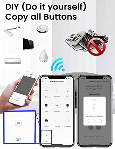 Mando a Distancia Universal, IR Control Remoto inalámbrico WiFi Todo en uno para Smart TV, televisores, Aire acondicionados, Infrarrojo. Compatible Smart Life & Tuya, Alexa y Google Home