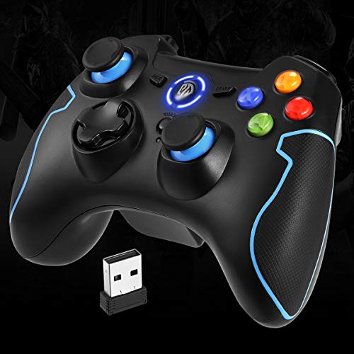 Mando para PC, [Regalos] EasySMX Mando Inalámbrico PS3 Gamepad Wireless Compatible con Windows XP y Vista, Windows 7/ 8/8.1/10 y 10, PS3, Android y Operación Rango hasta 10M Joystick PC (Azul)