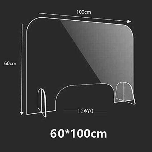 MANG Metacrilato Transparente Portátil Mampara De Protección Pour Mostrador, Oficina, Comercio, Restaurante, con Amplia Ventanilla