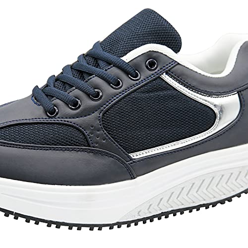 Mapleaf ortopédica Zapatillas Mujer Hombre Running Bambas Air Deportivas Zapatos Tenis Futbol Baloncesto Andar Fitness Calzado Zuecos Comodos Antideslizante Atletico Trainer Zapato Azul Talla 40