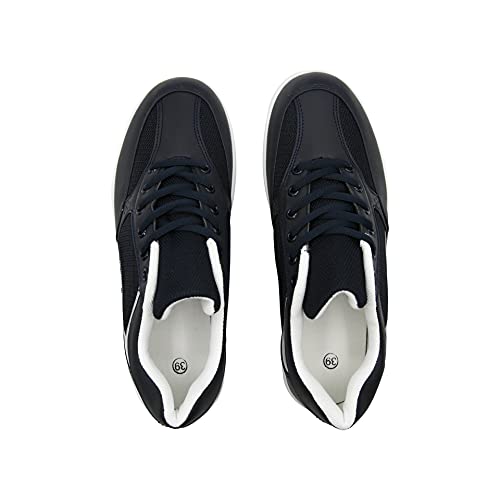 Mapleaf ortopédica Zapatillas Mujer Hombre Running Bambas Air Deportivas Zapatos Tenis Futbol Baloncesto Andar Fitness Calzado Zuecos Comodos Antideslizante Atletico Trainer Zapato Azul Talla 40