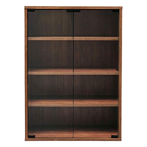 Marca Amazon - Movian CGK-6035 - Mueble para muebles (4 estantes, puertas de cristal, madera MDF, madera de ingeniería, marrón roble)