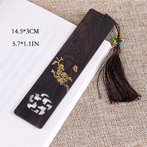 Marcadores de Libros Creativos Bookmark Wooden Classical Style Style Bookmark Bookmark Markmark con Beautiful Tassels, Deal Regal para los lectores de los amantes del libro Marcadores de Libros de Lec