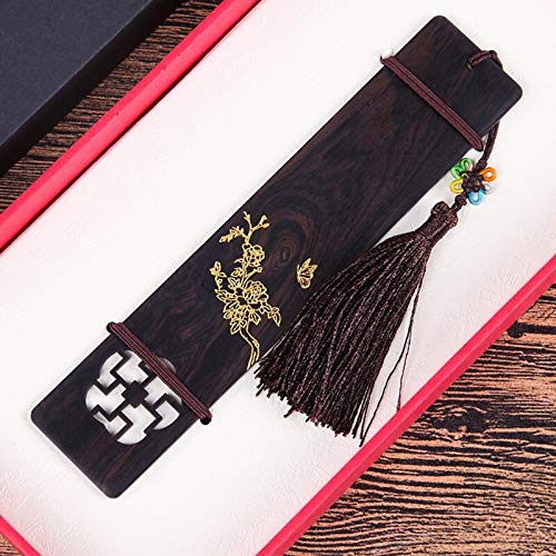 Marcadores de Libros Creativos Bookmark Wooden Classical Style Style Bookmark Bookmark Markmark con Beautiful Tassels, Deal Regal para los lectores de los amantes del libro Marcadores de Libros de Lec