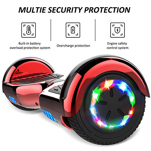 MARKBOARD Hoverboard con Silla, Scooter autoequilibrado con Hoverkart 6.5 Pulgadas Hoverboards para niños, Luces LED de Ruedas Coloridas incorporadas, con Bluetooth y Altavoz, Regalo para Niños