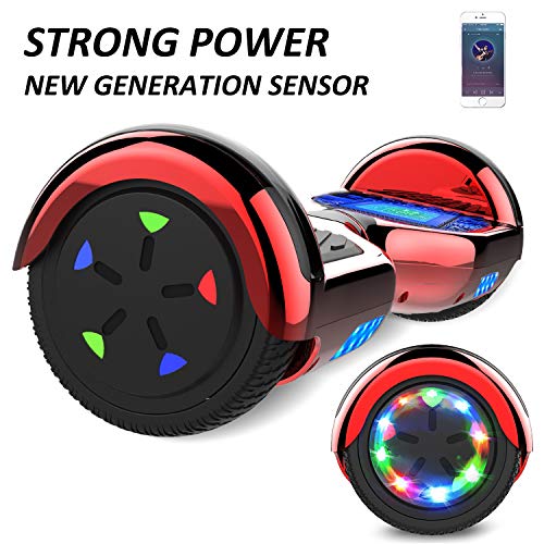 MARKBOARD Hoverboard con Silla, Scooter autoequilibrado con Hoverkart 6.5 Pulgadas Hoverboards para niños, Luces LED de Ruedas Coloridas incorporadas, con Bluetooth y Altavoz, Regalo para Niños