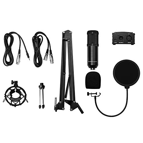 Mars Gaming MMICKIT, Micrófono Profesional + 6 Accesorios, Cable XLR a Jack 3.5mm, 130dB, Alámbrico, Negro