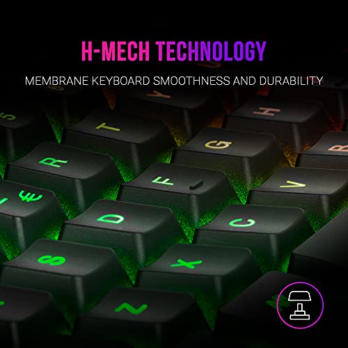 MARSGAMING MK220, Teclado Gaming H-Mech, FRGB Rainbow+Halo, Antighosting, Español