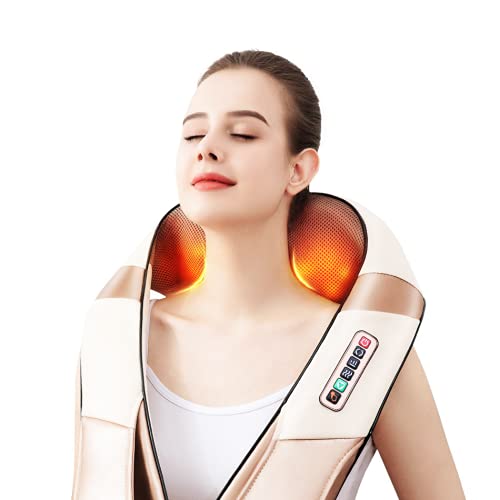 Masajeador Cervical Y Espalda Estilo Shiatsu, Masajeador Cuello Y Hombros, Rotación Y Función De Calor, Velocidad Ajustable Con Diferentes Modos, Relajación Para Cuello Y Espalda, Masaje Cervical