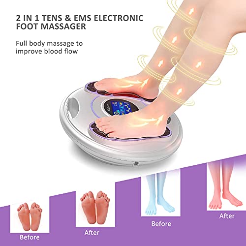 Masajeador de Pies Creliver TENS+EMS Doble Estimulación Promover la Circulación de Sangre Alivia el Dolor Muscular Mejora la Tendinitis de Aquiles- Púrpura