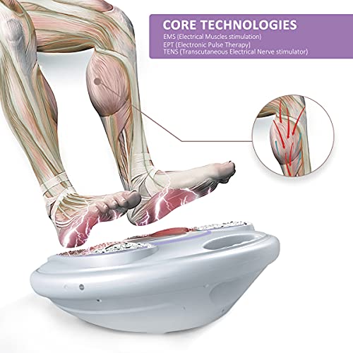 Masajeador de Pies Creliver TENS+EMS Doble Estimulación Promover la Circulación de Sangre Alivia el Dolor Muscular Mejora la Tendinitis de Aquiles- Púrpura