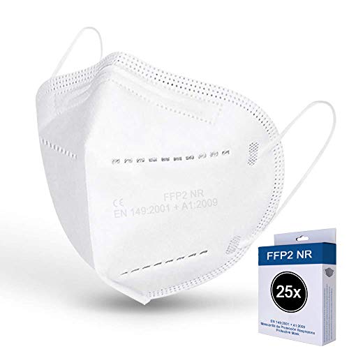 Mascarilla de Protección FFP2 Autofiltrante 25 pcs (BLANCA) Homologada Certificado CE y EN 149:2001+A1:2009