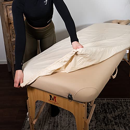 MASSUNDA COMFORT DELUXE - camilla de masaje plegable de altura regulable, camilla de masaje portátil de madera maciza, reposabrazos, almohada para el cuello, reposacabezas ergonómico