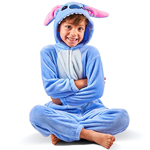 Maybear® Mono Pijama Infantil Adulto Disfraz de Animal Cosplay Suave cálido para Disfraz Azul 125-135 (125)