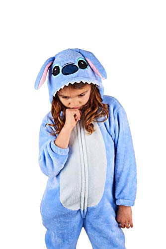 Maybear® Mono Pijama Infantil Adulto Disfraz de Animal Cosplay Suave cálido para Disfraz Azul 125-135 (125)