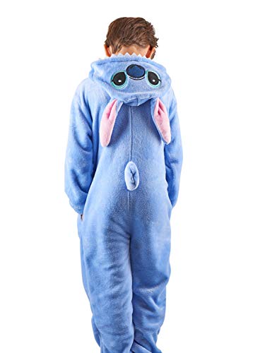 Maybear® Mono Pijama Infantil Adulto Disfraz de Animal Cosplay Suave cálido para Disfraz Azul 125-135 (125)