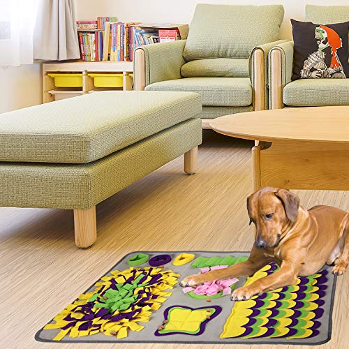 McNory Snuffle Mat para Perros, Alfombra de Actividades para Mascotas, Alfombra Olfato Perro Mascotas Perros tapete de Entrenamiento Rompecabezas Juguetes de alimentación Bowl(70 * 50 cm)