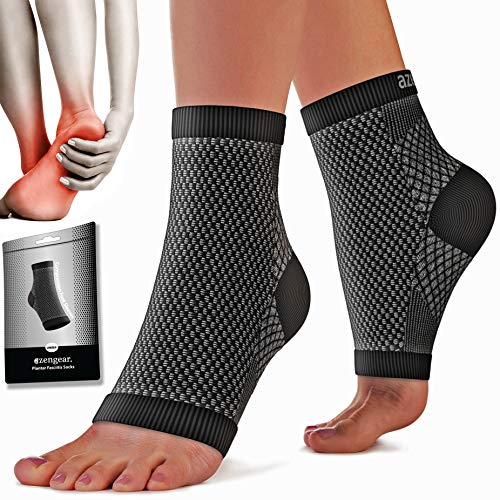 Medias de Compresión para la Fascitis Plantar para Hombre and Mujer - 24/7 Fascitis Plantar pie Arch Support Calcetín - Alivia Dolor - L/XL