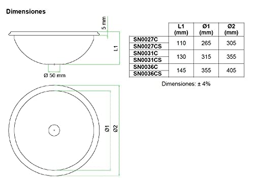 Mediclinics - Lavamanos Semiesferico Inox 2 (SN0027CS)