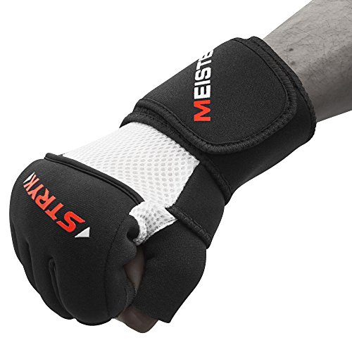 Meister Guantes Interiores STRYK con Gel Elite para Boxeo y MMA - Reemplazan los Vendas para Manos o para el Entrenamiento de los Golpes - Negro - Pequeño