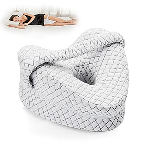 mengmeng home Almohada para Dormir de Lado, Rodillera ortopédica Almohada Lateral Cojín de Apoyo para piernas de Espuma viscoelástica con Almohada Lateral Correa para Las Nalgas en la Espalda