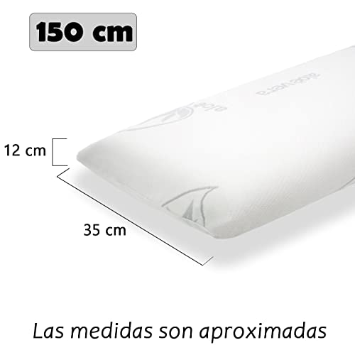 MERCURY TEXTIL - Almohada viscoelástica con Tejido de Aloe Vera, termoregulable adaptabilidad al Cuello de Alta recuperación. (150CM)