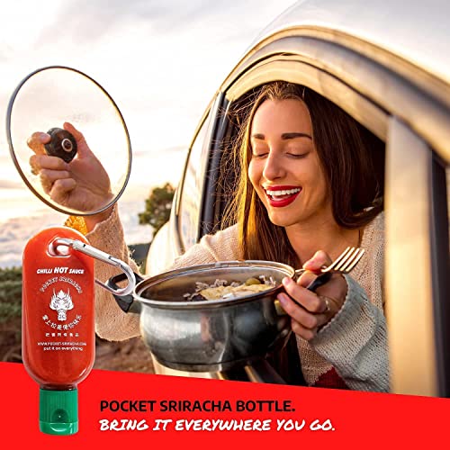 Mini Botella tamaño llavero para salsa picante Sriracha – Botellita de bolsillo para salsa Sriracha– Lleva contigo salsa picante a donde sea que vayas – Es un excelente regalo para la Salsa Picante (Se envía vacío)