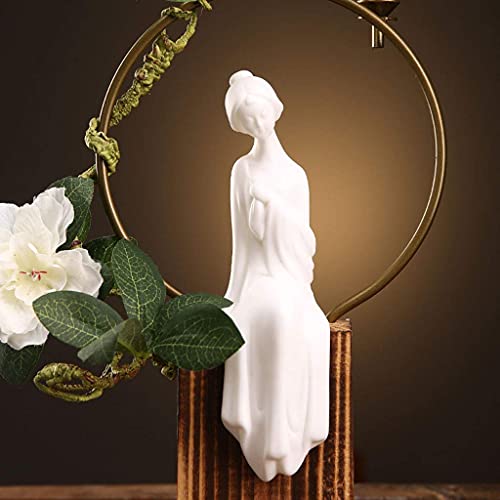 MLL Quemador de Incienso Quemador de Incienso de reflujo Adornos de Porcelana Blanca Azalea Base de Madera Adornos de Porche para el hogar Regalos de decoración del hogar Chino