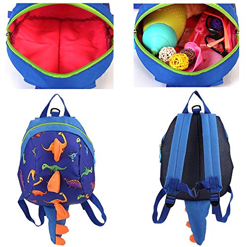 Mochila para Niños, Mochilas de Dinosaurio, Mochila de Dibujos Animados para Niños, Mochila Escolar para Niños Pequeños, con Cuerda Antipérdida, Forma de Dinosaurio, Favorito de Los Niños