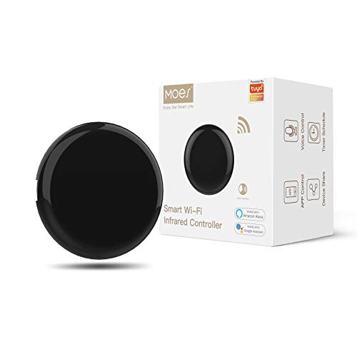 MOES Hub Mini IR Control Remoto Inteligente， Infrarrojo Domotica WiFi, Control de Aire Acondicionado Smart Home, Compatible con Alexa, Google Home, con la Voz o Las Apps Smart Life y Tuya