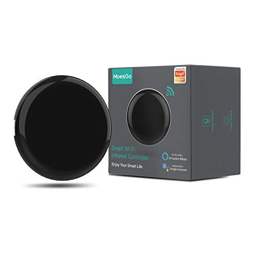 MoesGo Concentrador IR por Control Remoto con WiFi para controlar hogares Digitales con la Voz o Las apps Smart Life y Tuya, Compatible con Amazon Echo y Google Home