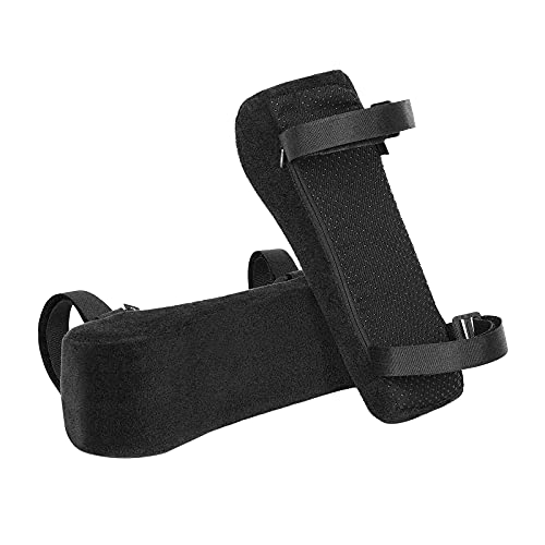 MoKo Almohadilla para Reposabrazos de Silla, Cojín de Silla Ergonómica de Oficina, Funda de Brazo de Espuma de Poliuretano Suave y Fondo Antideslizante para Alivio de Codo y Antebrazao, Negro