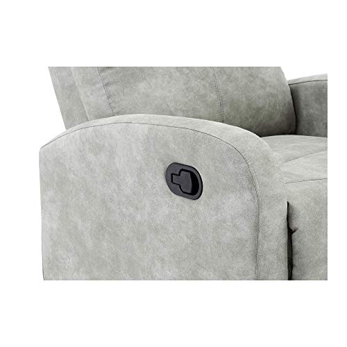 MOMMA HOME Sillón Relax reclinable - Modelo TAVIRA - Color Jade Gris - Sillón Reclinable - Material Tela/Metal