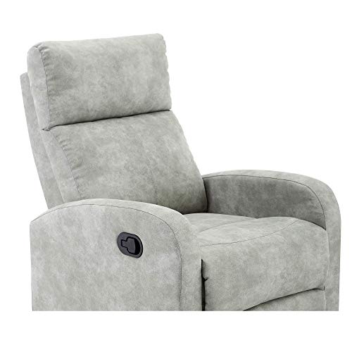 MOMMA HOME Sillón Relax reclinable - Modelo TAVIRA - Color Jade Gris - Sillón Reclinable - Material Tela/Metal