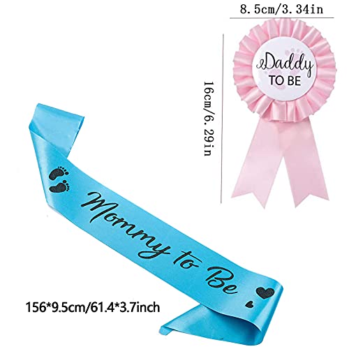 ‘’Mommy To Be‘’Sash '' Daddy To Be '' Insignia De 4 Piezas Para Decoración De Baby Shower Que Revelan El Género Para La Celebración De La Fiesta De Baby Shower, New Daddy Mom Regalos Rosa Y Azul