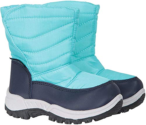 Mountain Warehouse Botas de Nieve para niños Caribou Junior - a Prueba de Nieve, Forro Polar, cálido, con Aislamiento, Suela de Alta tracción -para Clima frío de Invierno Verde Agua 23