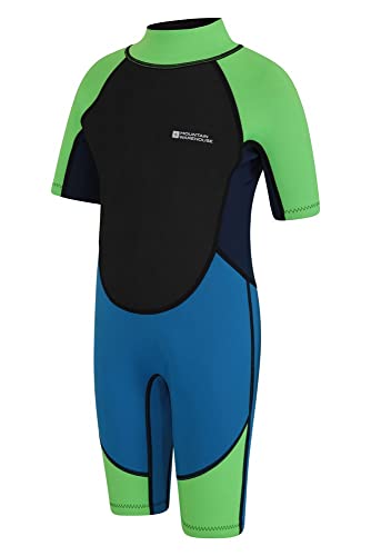 Mountain Warehouse Traje de Buceo para niños - Cuerpo: 2.5mm, Neopreno con Cremallera de fácil Deslizamiento - Costuras Planas - Cuello Ajustable -para bucear en Verano Azul Brillante 13 Años