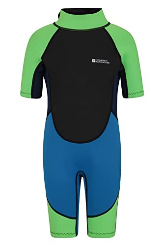 Mountain Warehouse Traje de Buceo para niños - Cuerpo: 2.5mm, Neopreno con Cremallera de fácil Deslizamiento - Costuras Planas - Cuello Ajustable -para bucear en Verano Azul Brillante 13 Años