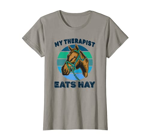 Mujer MI TERAPISTA COE HAY Funny Horse Lover Ecuestre Rider Camiseta