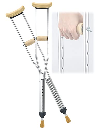 Muletas Axilares (2 Piezas, 1 Par), Aluminio Muletas para Adultos, Altura Regulable (5 + 9 Marchas), Muletas Médicas, Ergonomía, Altura Aplicable: 135-195 CM (Size : 35-43inch)